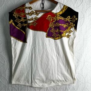 HEAD Vintage 90 Tee Shirt Women Medium White 100 Cotton Boxy Fit Nautical Print